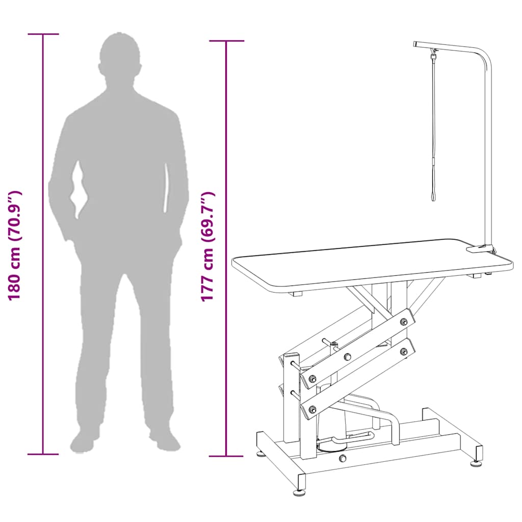 Mesa ajustável de tratamento, de banho, hidráulica para cães, gatos