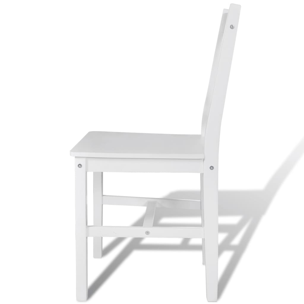 Cadeiras de jantar 2 pcs madeira de pinho branco