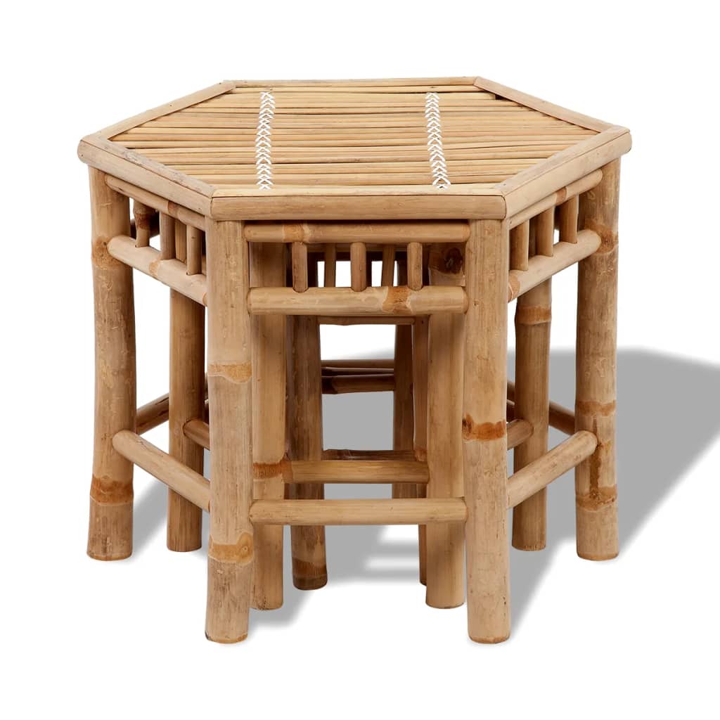 Bancos de jardim 3 pcs bambu