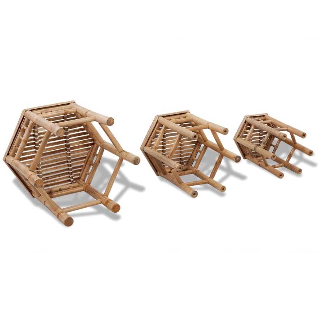 Bancos de jardim 3 pcs bambu