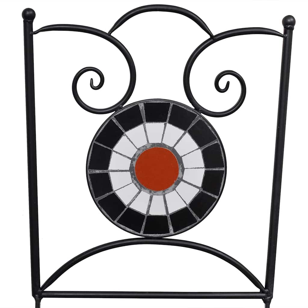 Cadeiras de bistrô dobráveis 2 pcs cerâmica terracota e branco