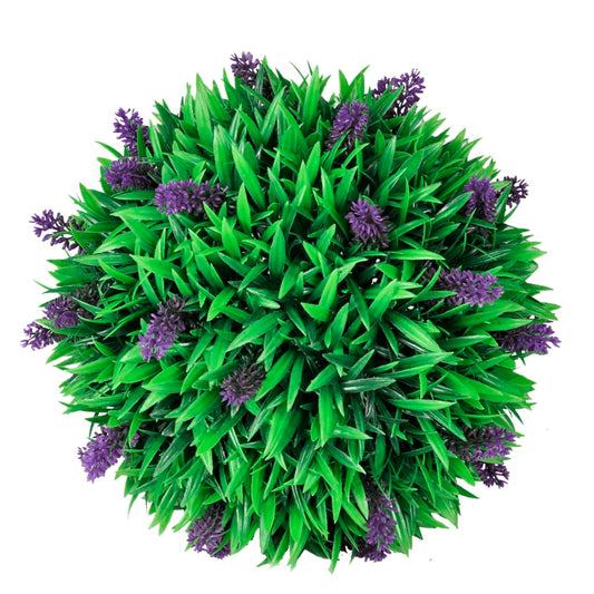 Conjunto de 2 bolas de buxo artificiais com lavanda 30 cm
