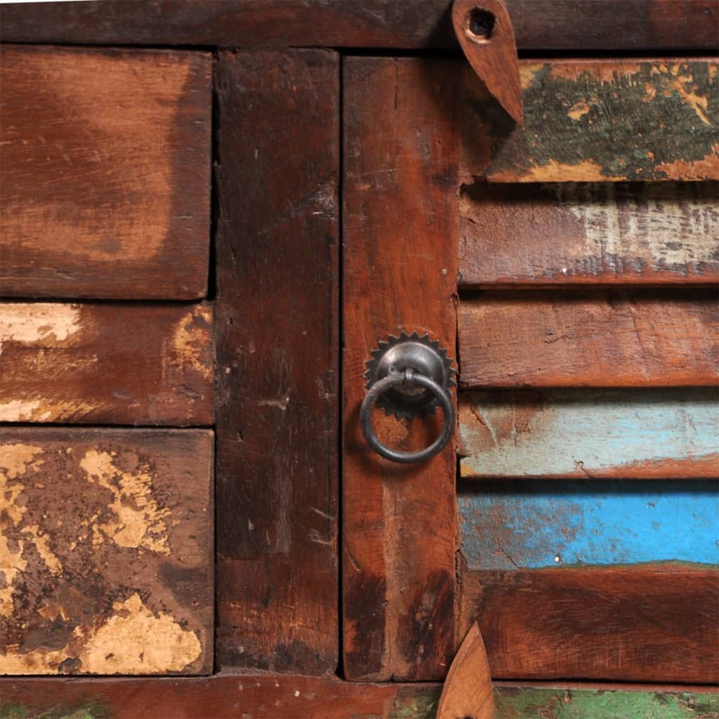 Armário lateral TV/multimédia de madeira reciclada maciça