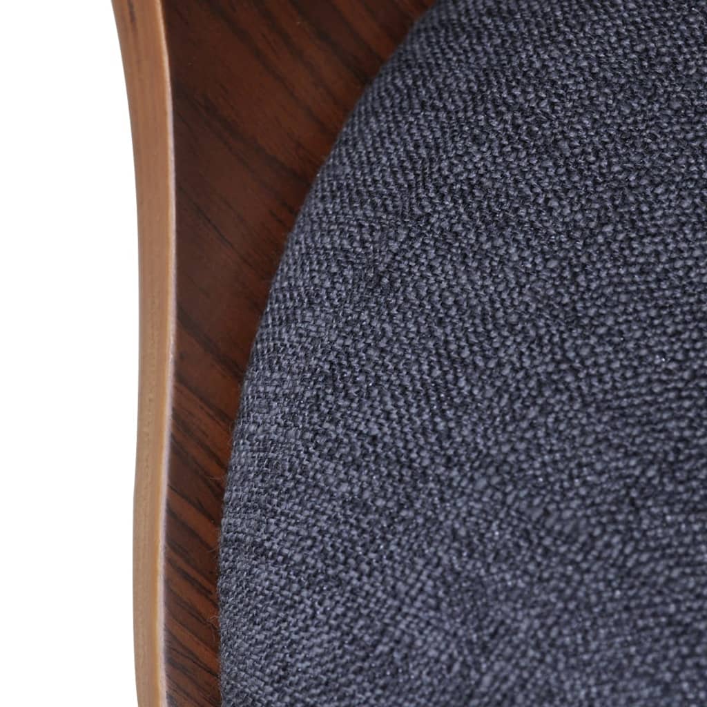 Cadeiras jantar 2 pcs madeira curvada e tecido cinzento-escuro