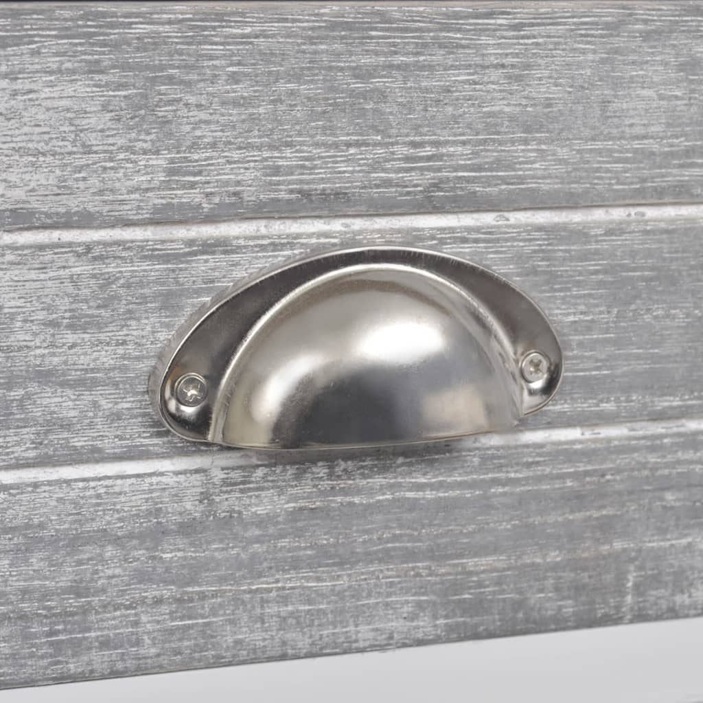 Mesa de cabeceira com 1 gaveta, cinzento e branco