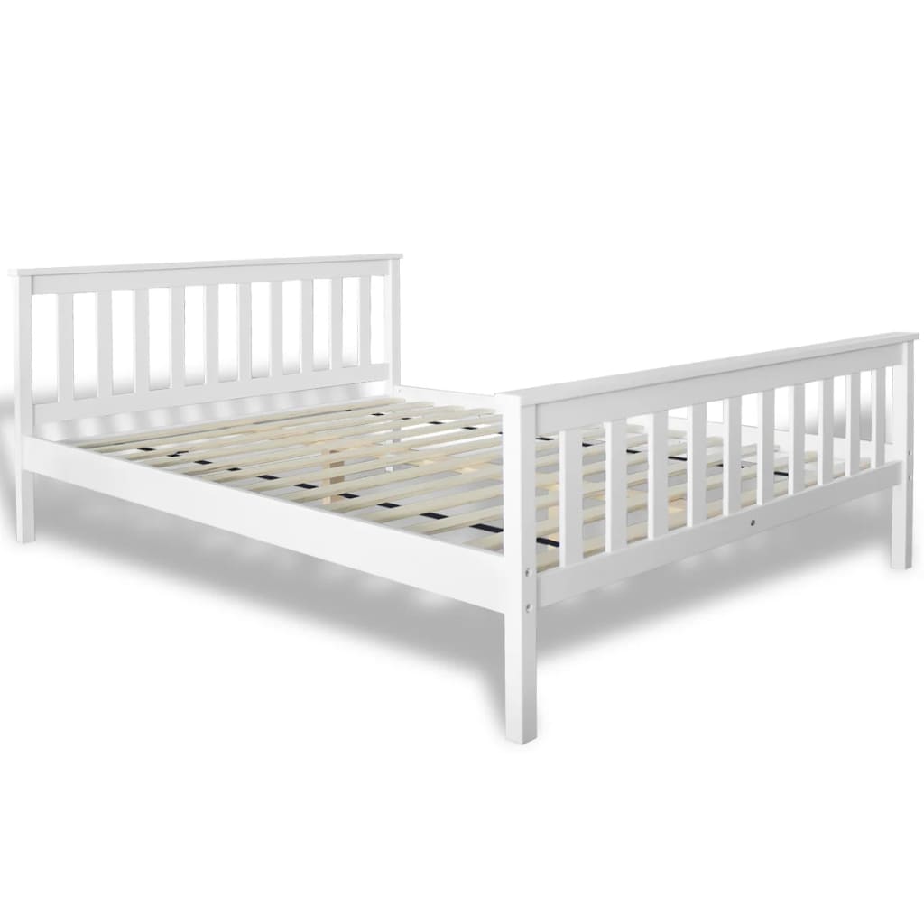 Cama com colchão 140x200 cm madeira de pinho maciça