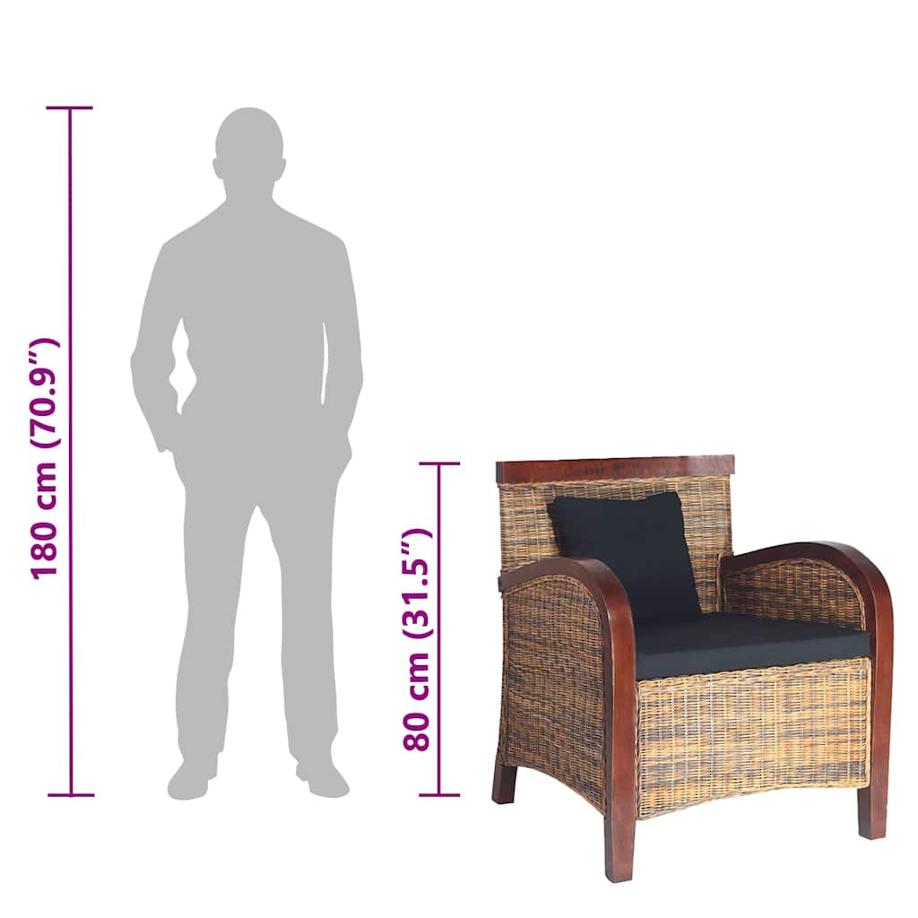 Poltrona vime tecido à mão