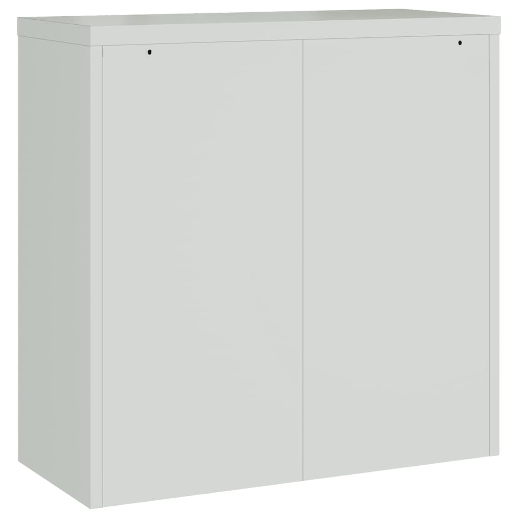 Armário de escritório com 2 portas 90 cm aço cinzento