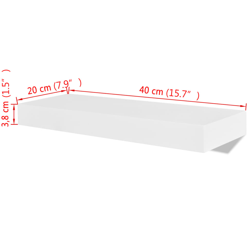 Prateleiras de parede para livros/DVD MDF branco