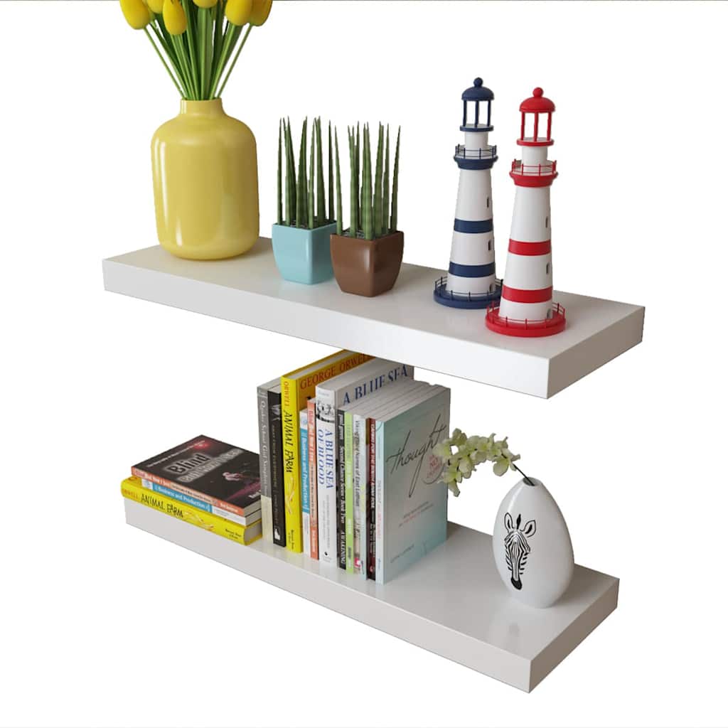 Prateleiras de parede para livros/DVD MDF branco
