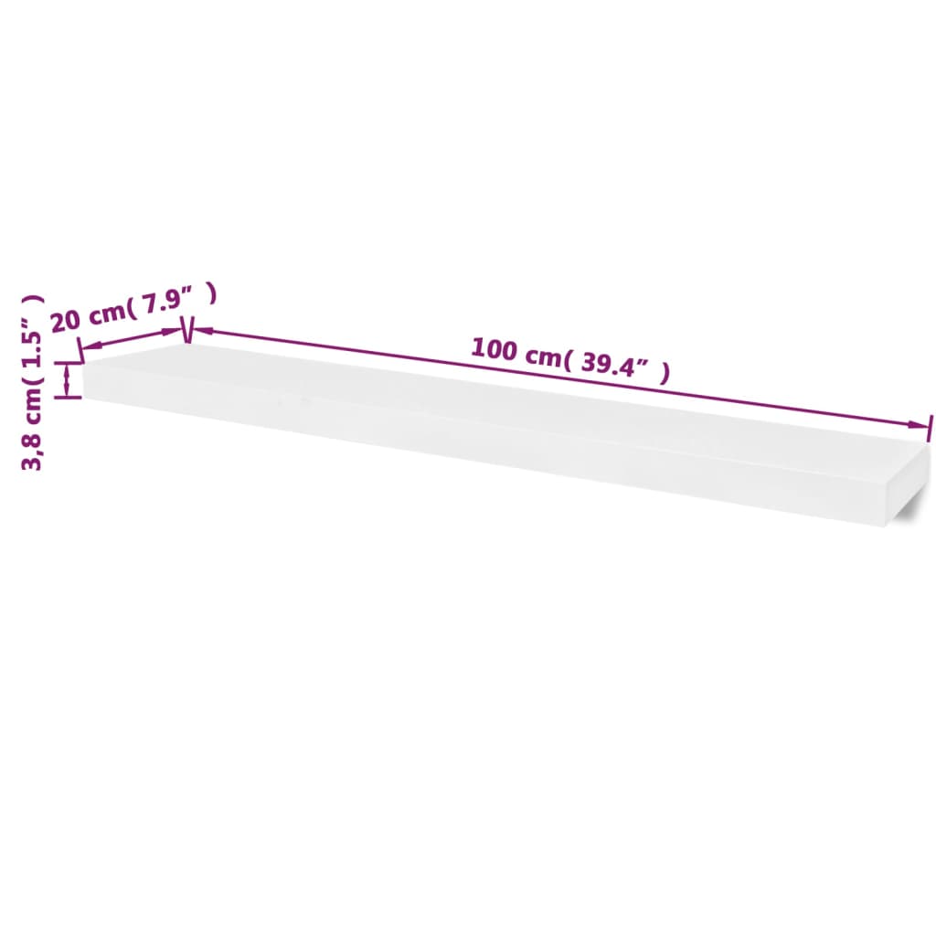 Prateleiras de parede para livros/DVD MDF branco