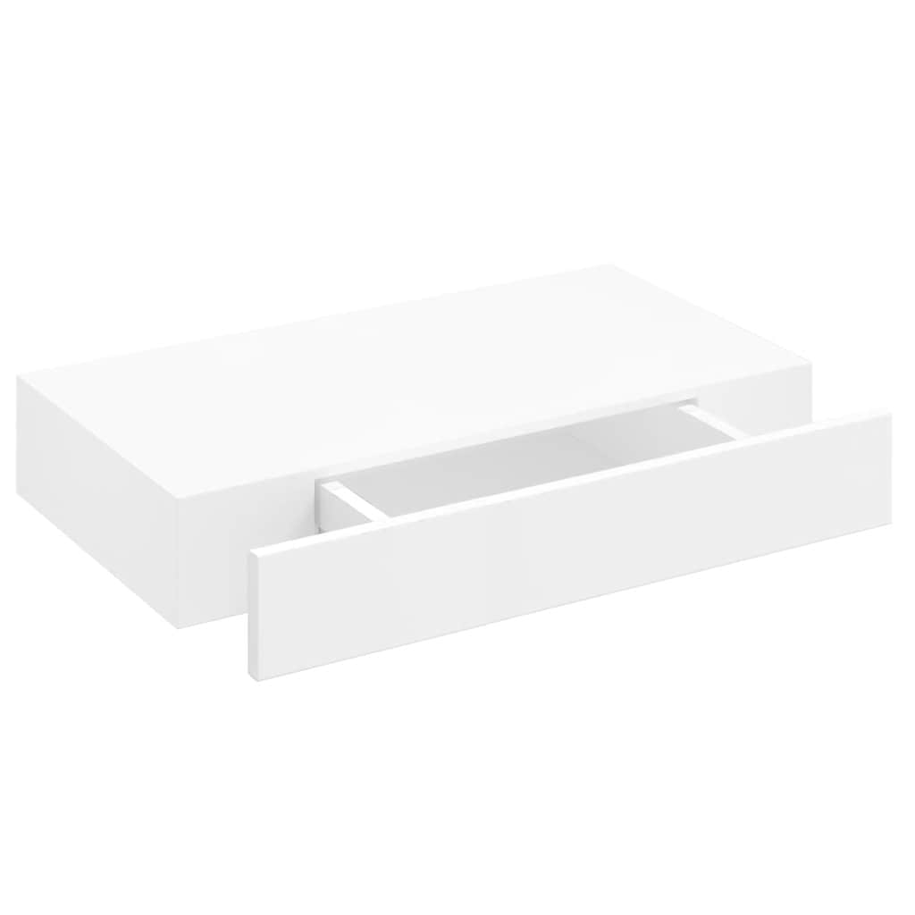Prateleira de parede c/ 1 gaveta para livros/DVD MDF branco