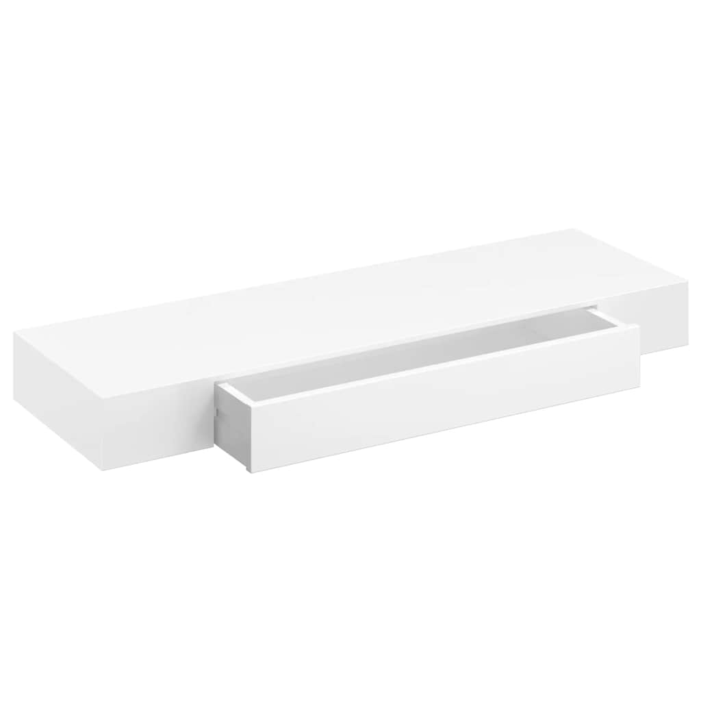 Prateleira de parede c/ 1 gaveta para livros/DVD MDF branco
