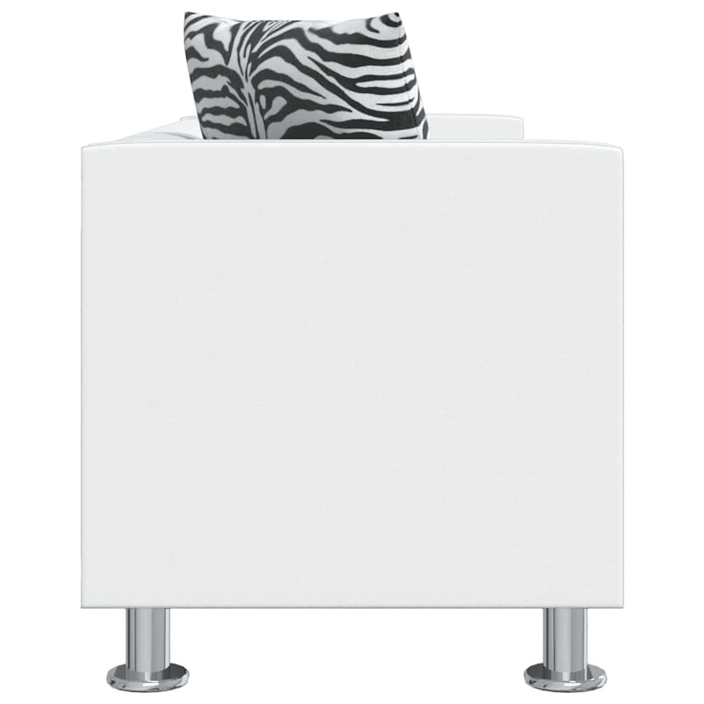 Sofá de 3 lugares couro artificial branco