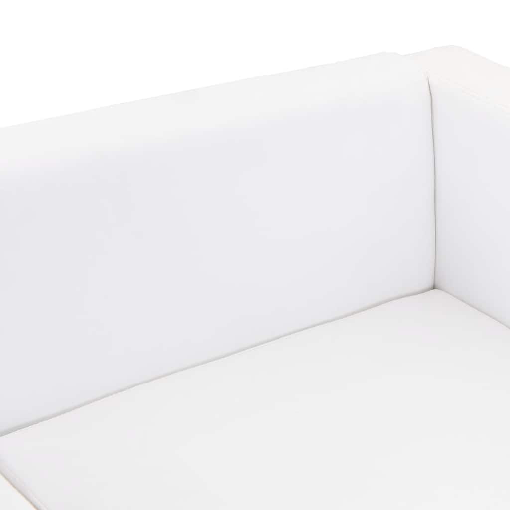 Sofá de 3 lugares couro artificial branco