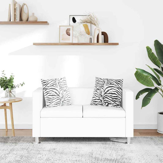 Sofá de 2 lugares couro artificial branco