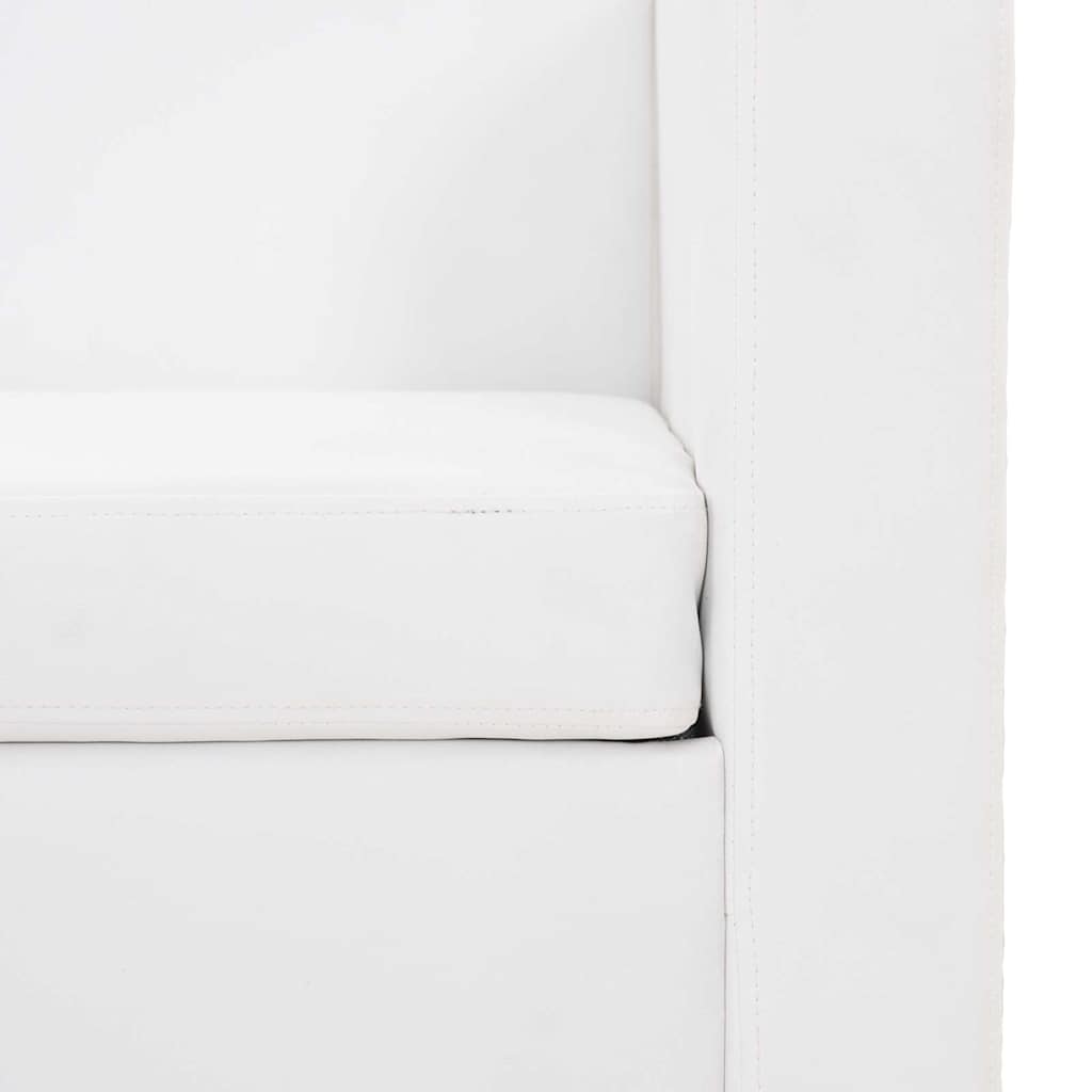 Sofá de 2 lugares couro artificial branco
