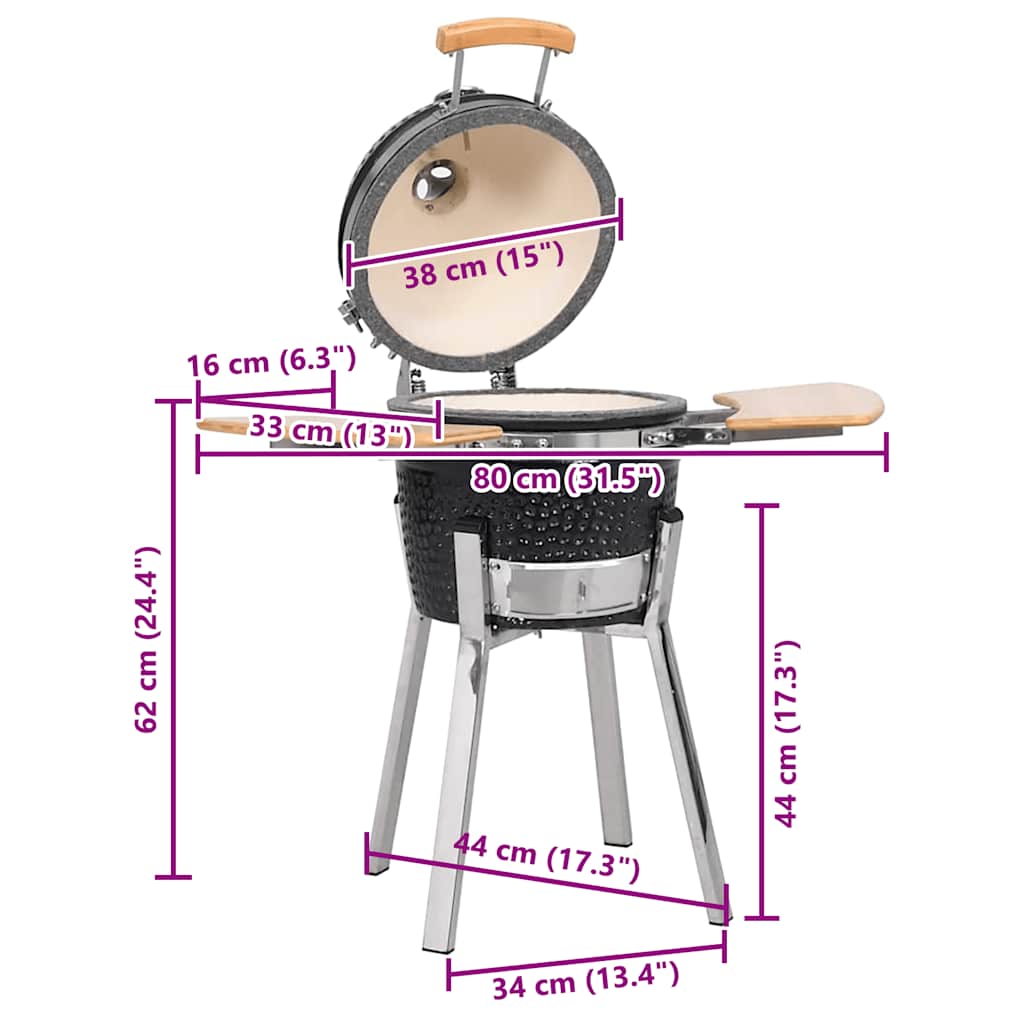 Kamado churraqueira fumadora de cerâmica 81 cm