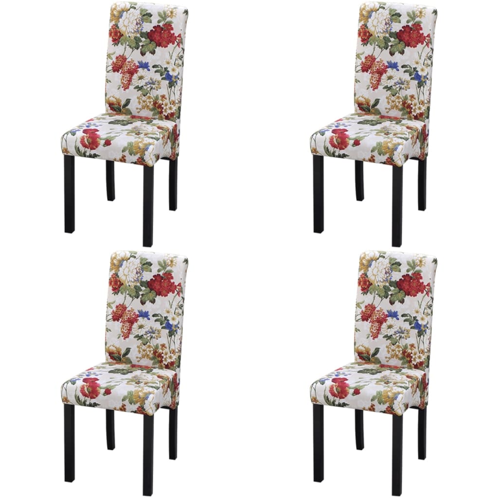 242399 vidaXL Dining Chairs 4 pcs Multicolour Fabric