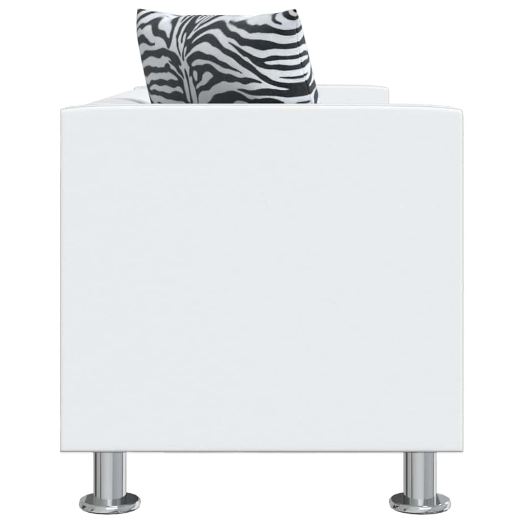 Conjunto de sofás de 2 e 3 lugares couro artificial branco