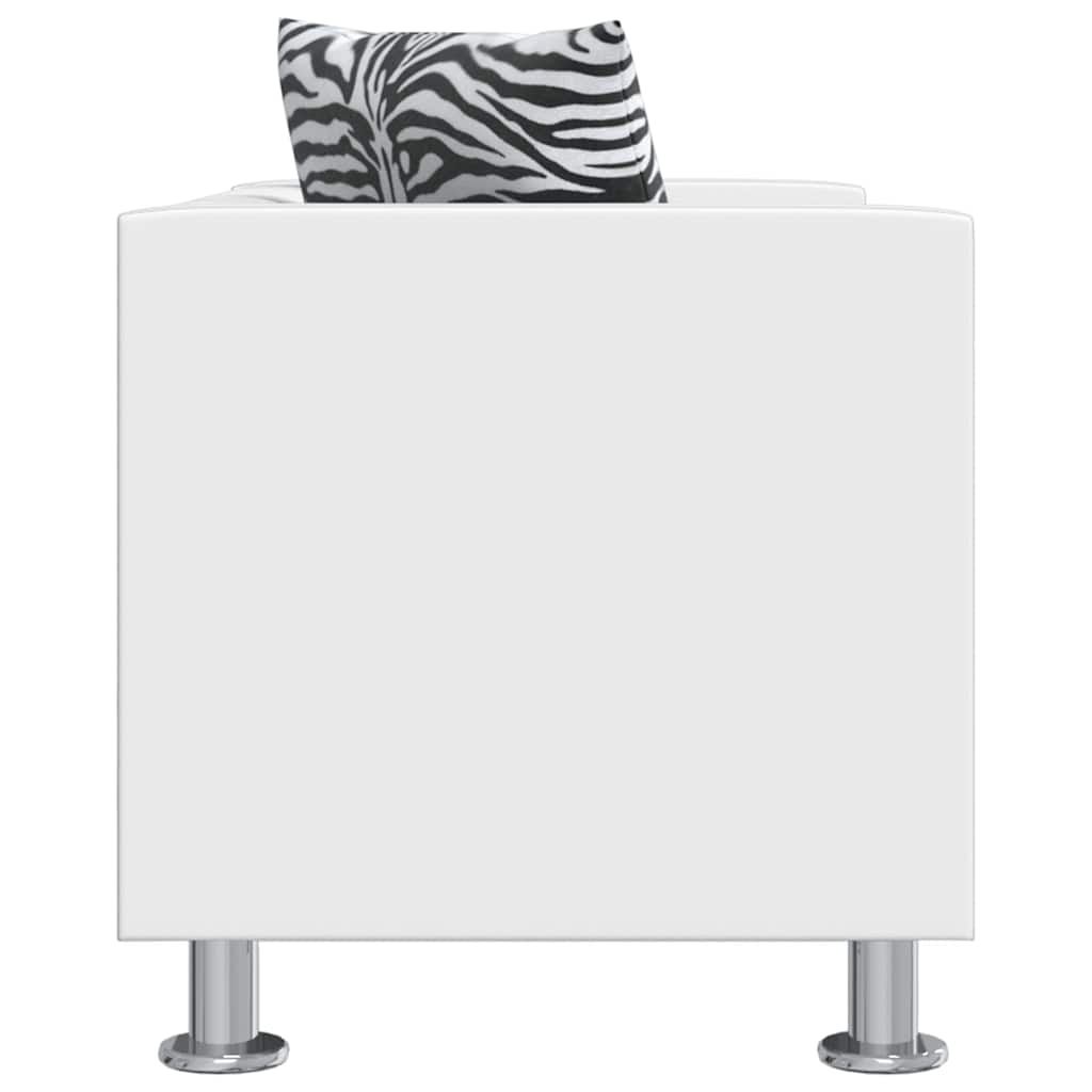Conjunto de sofás de 2 e 3 lugares couro artificial branco