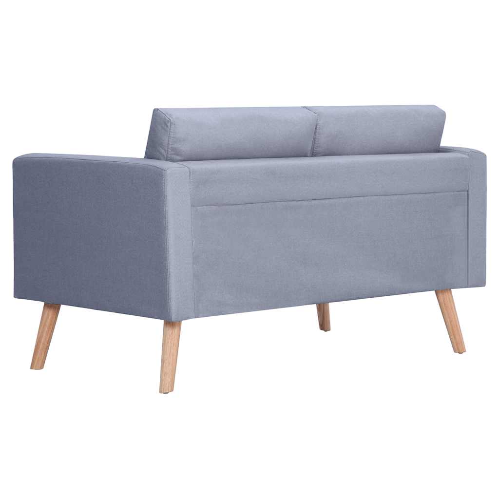 Conjunto de sofás de 2 lugares e 3 lugares tecido cinza claro