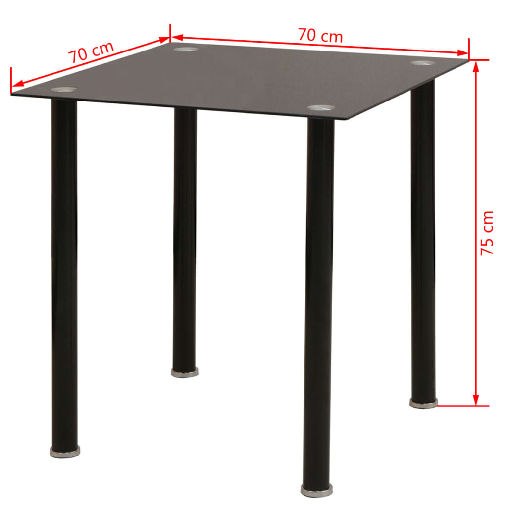 Conjunto 5 pcs de mesa de jantar e cadeiras preto