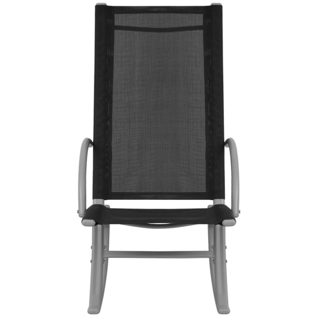 Cadeiras de baloiço jardim 2 pcs aço e textilene preto