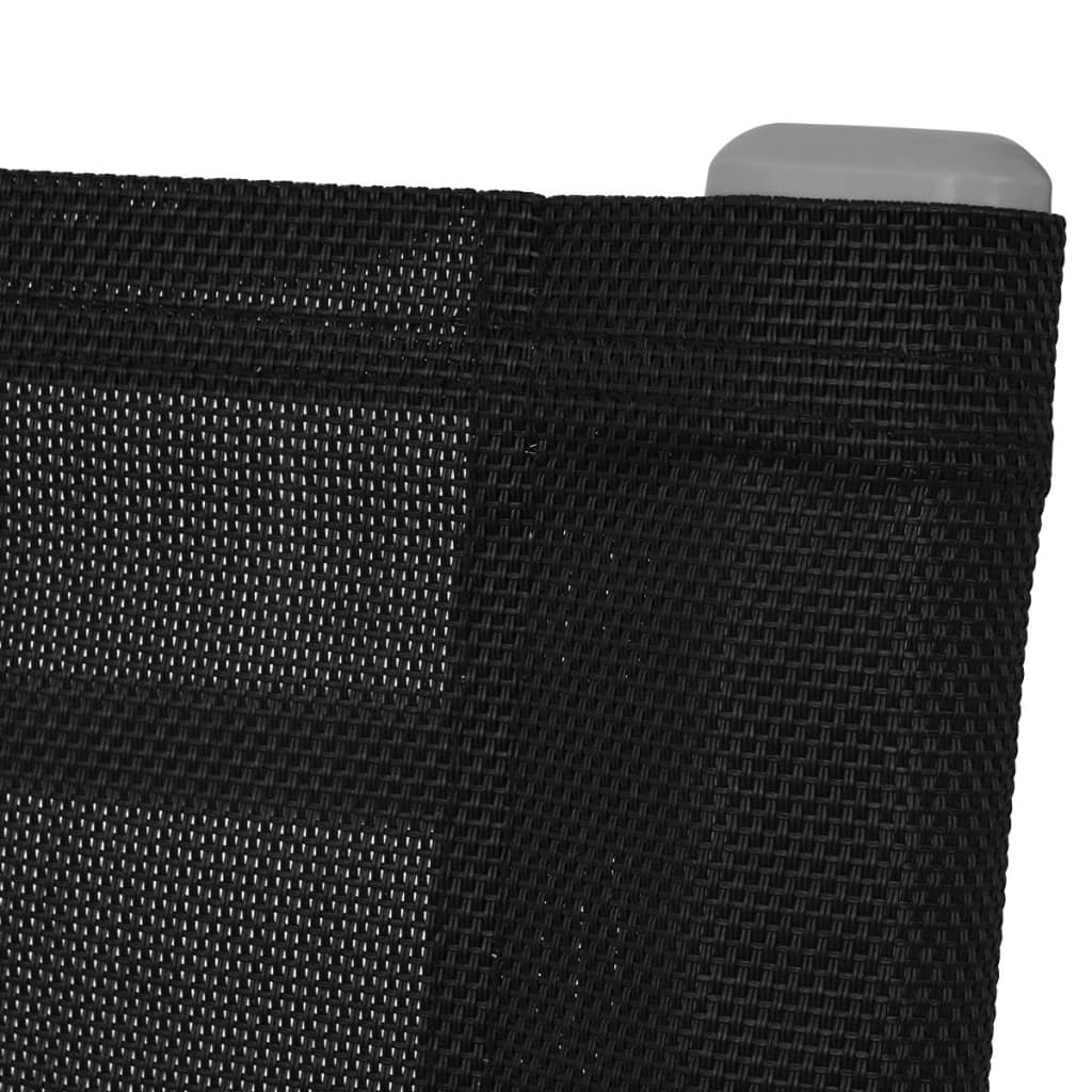 Cadeiras de baloiço jardim 2 pcs aço e textilene preto