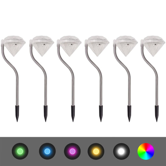 Iluminação de jardim luz LED solar, 6 pcs, 9x7,8x29,5 cm