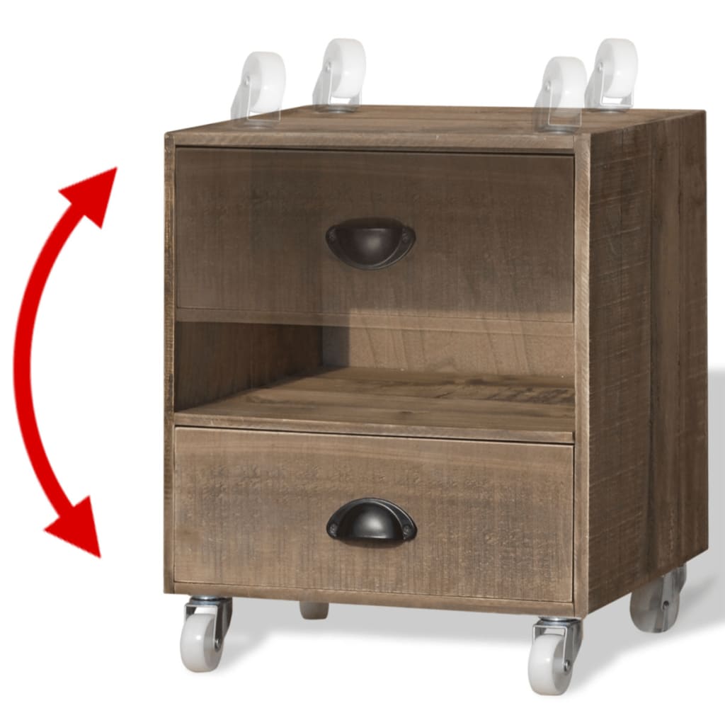 Mesa de cabeceira madeira sólida castanho