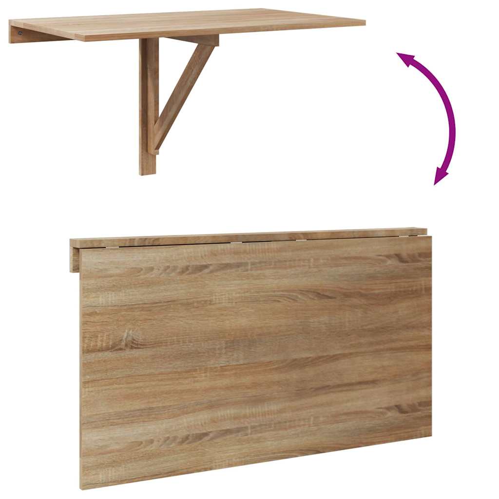 Mesa de parede dobrável 100x60 cm carvalho