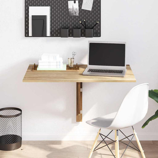 Mesa de parede dobrável 100x60 cm carvalho