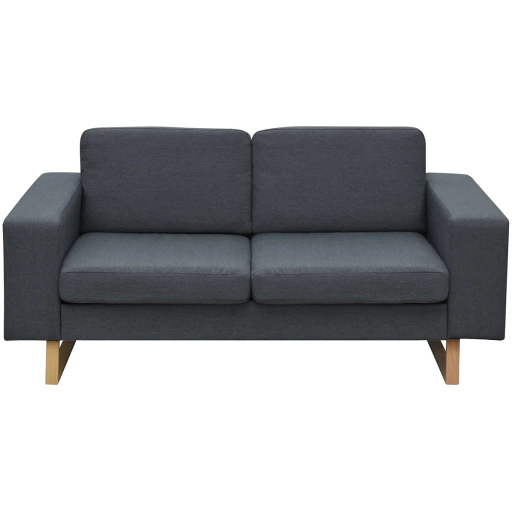 Conjunto sofá de 3 lugares e 2 lugares cinzento escuro