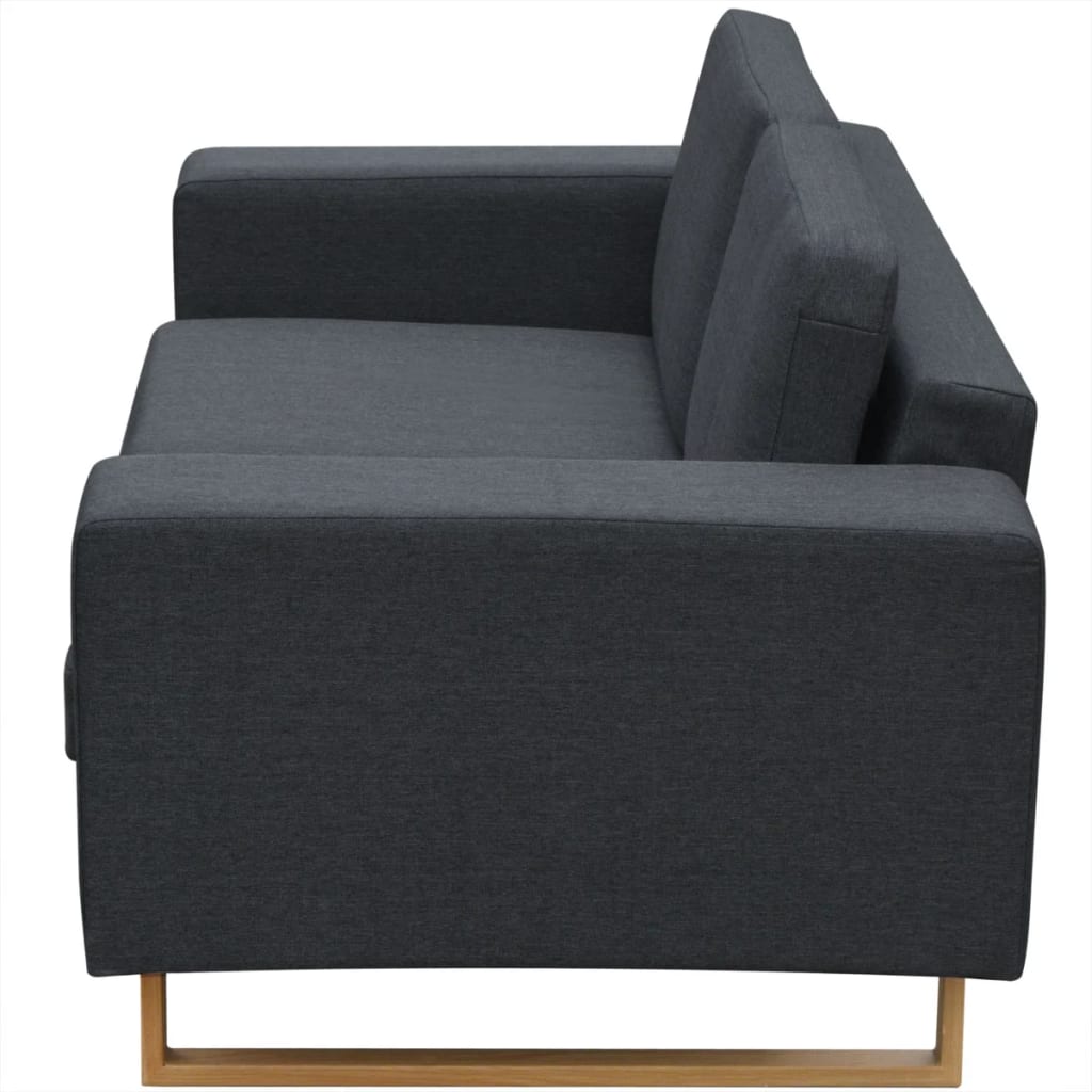 Conjunto sofá de 3 lugares e 2 lugares cinzento escuro