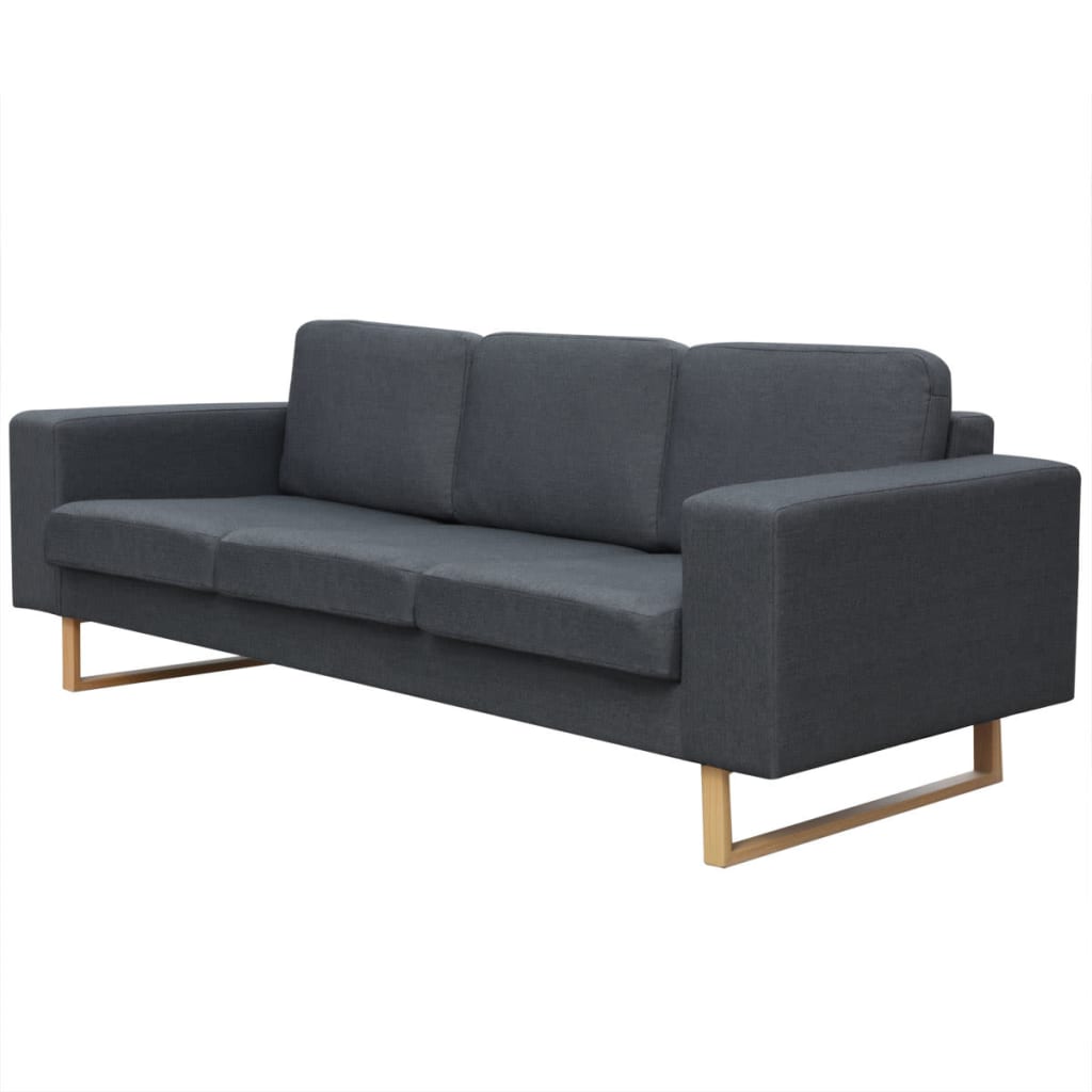 Conjunto sofá de 3 lugares e 2 lugares cinzento escuro