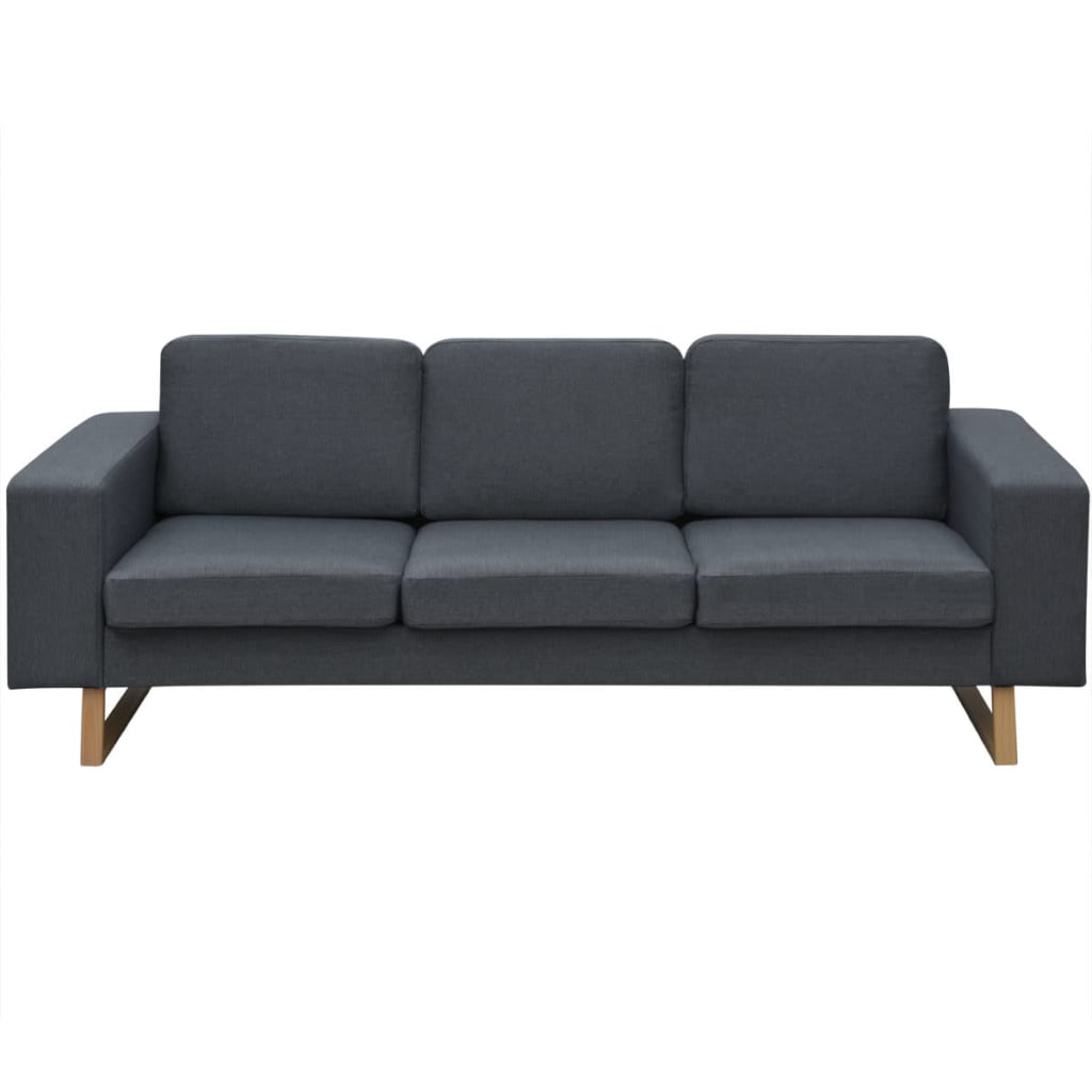 Conjunto sofá de 3 lugares e 2 lugares cinzento escuro