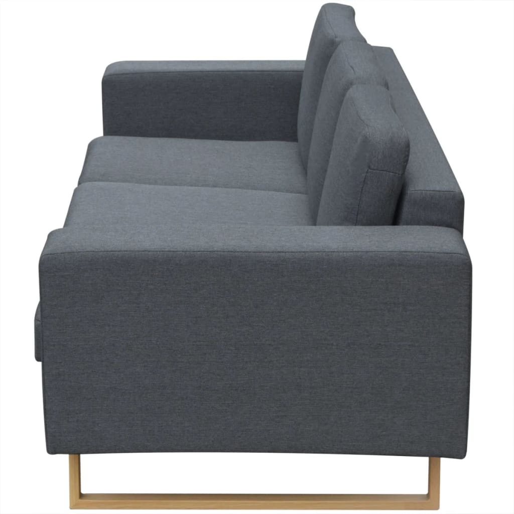 Conjunto sofá de 3 lugares e 2 lugares cinzento escuro
