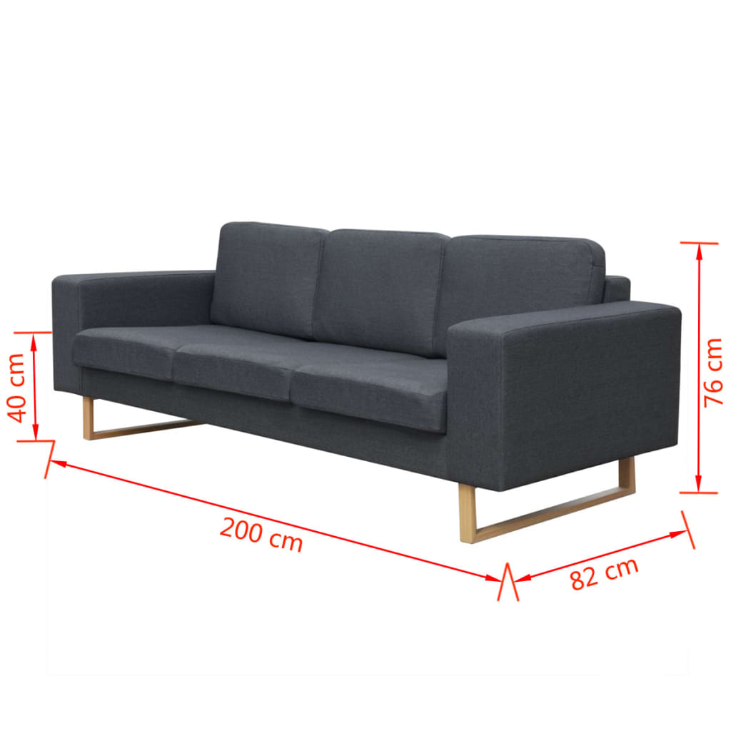Conjunto sofá de 3 lugares e 2 lugares cinzento escuro