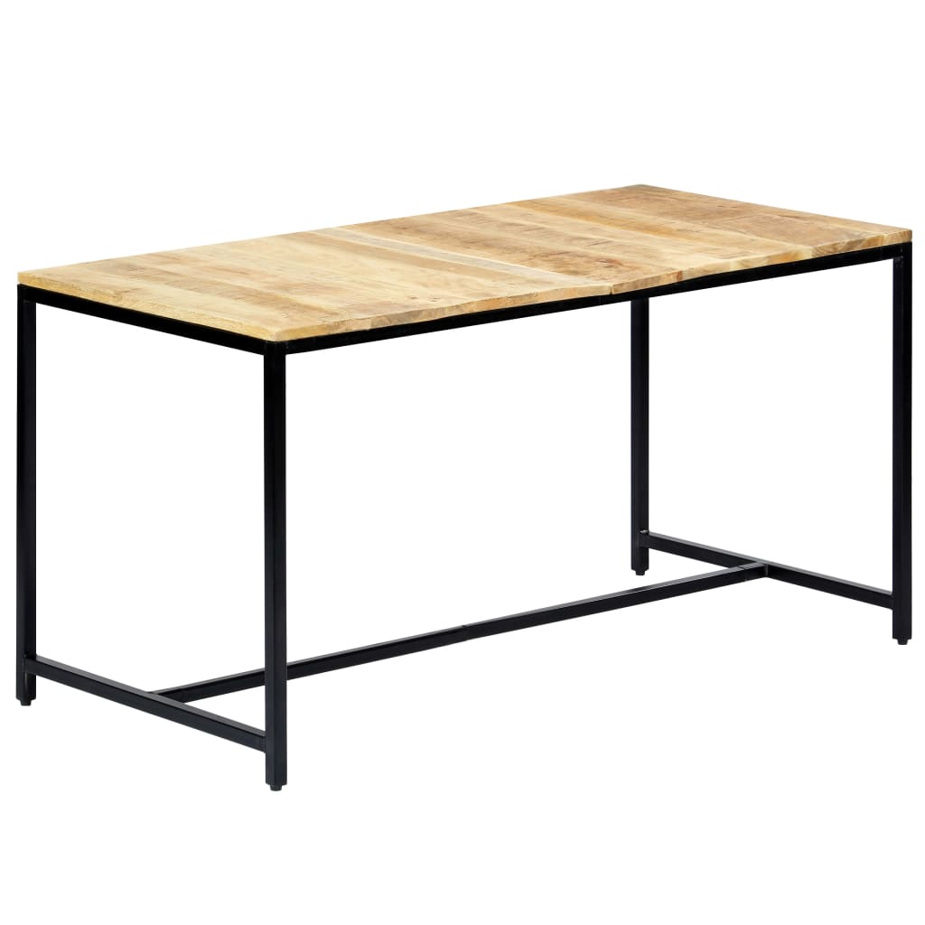 Mesa de jantar 140x70x75 cm madeira de mangueira maciça áspera