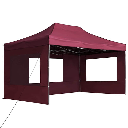 Tenda dobrável prof. c/ paredes alumínio 4,5x3m vermelho tinto