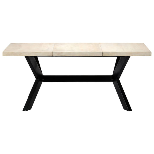 Mesa de jantar 180x90x75 cm madeira de mangueira maciça branco