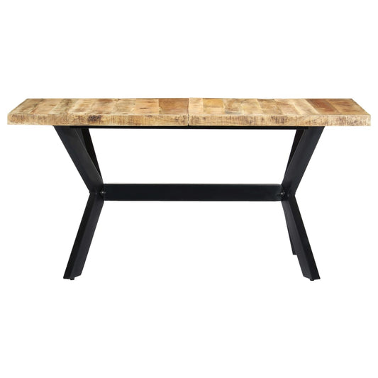 Mesa de jantar 160x80x75 cm madeira de mangueira áspera maciça