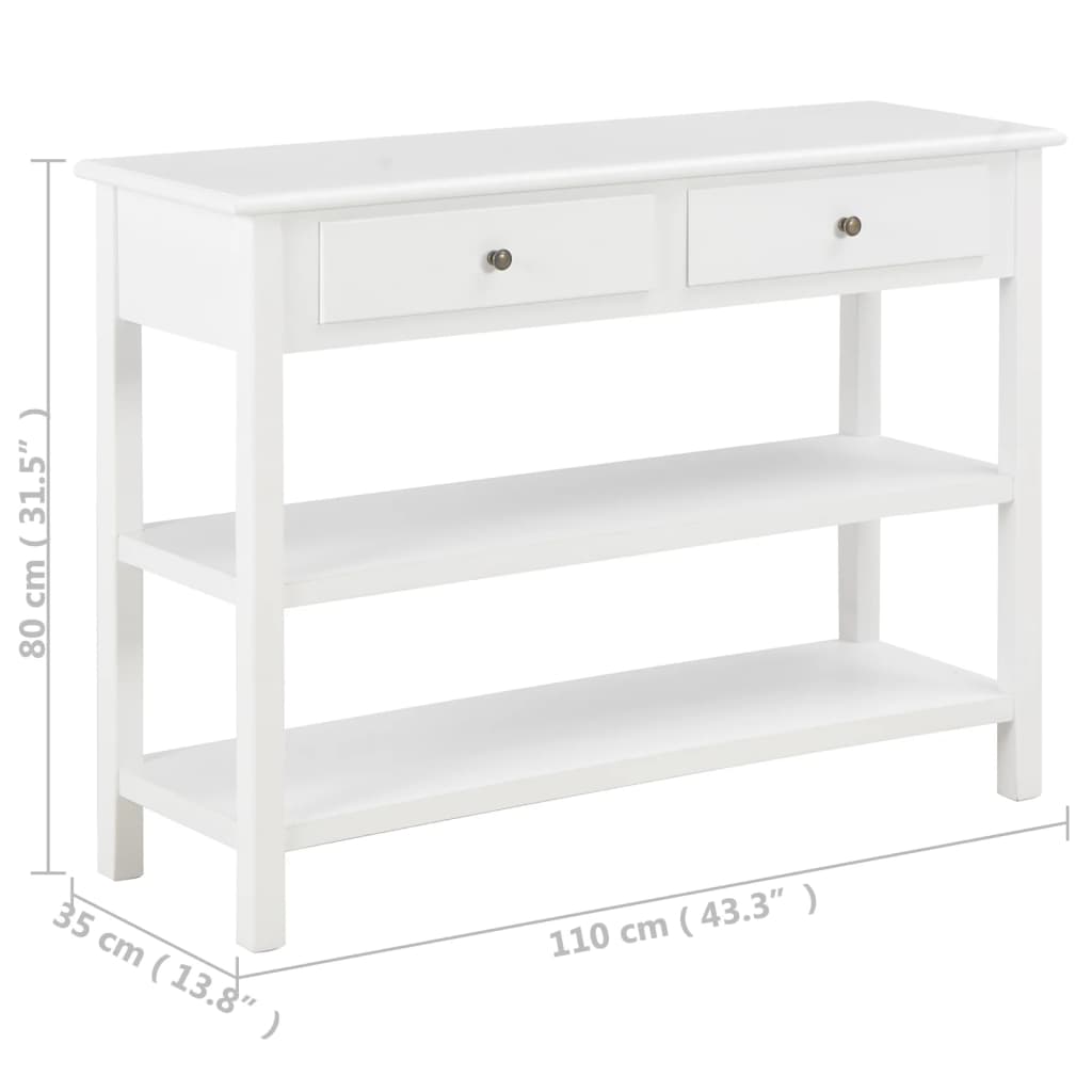 Aparador 110x35x80 cm MDF branco