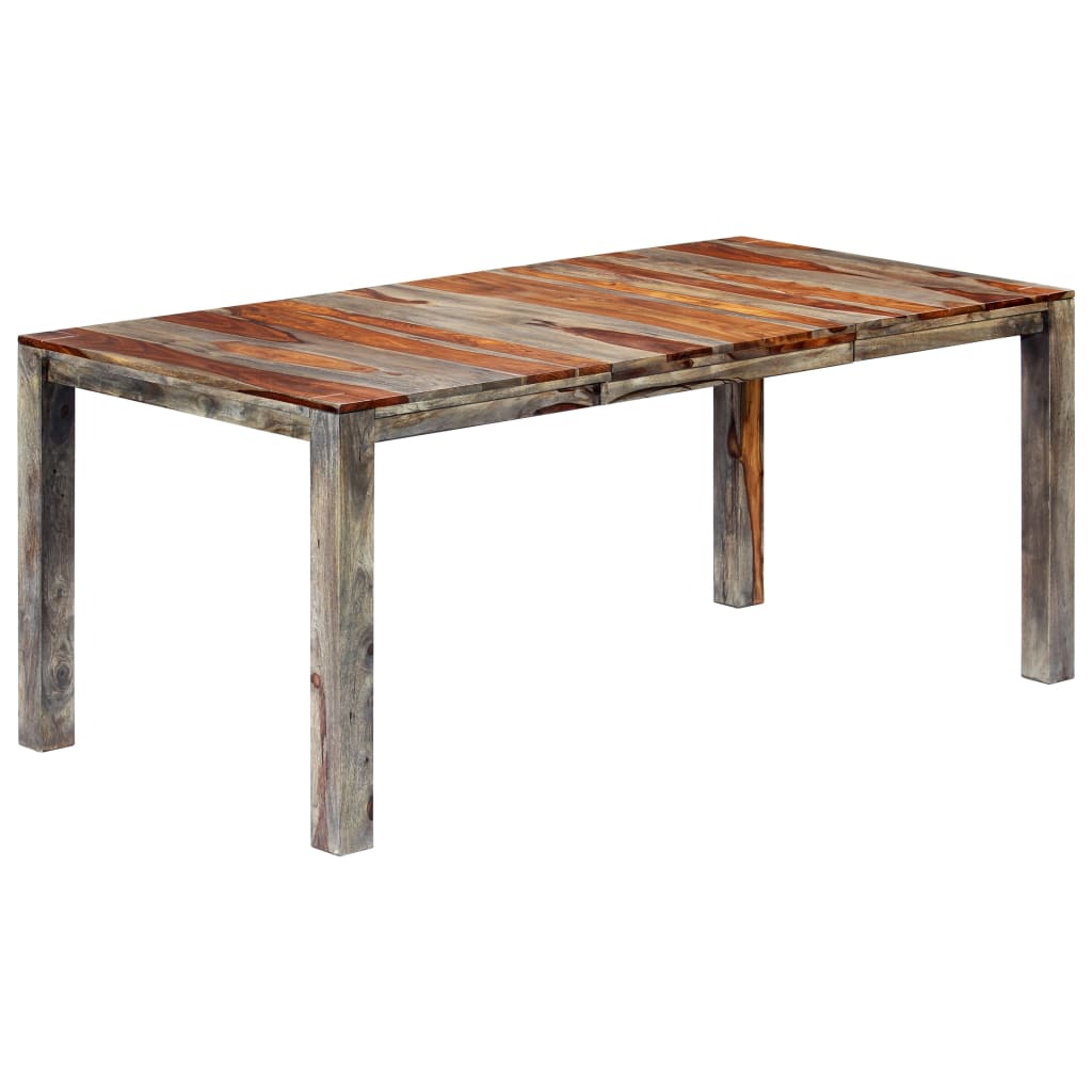 Mesa de jantar 180x90x76 cm madeira de acácia maciça cinzento