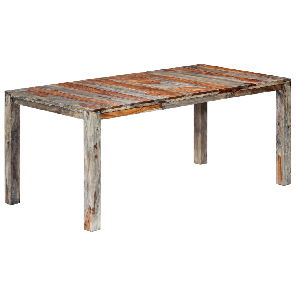 Mesa de jantar 180x90x76 cm madeira de acácia maciça cinzento