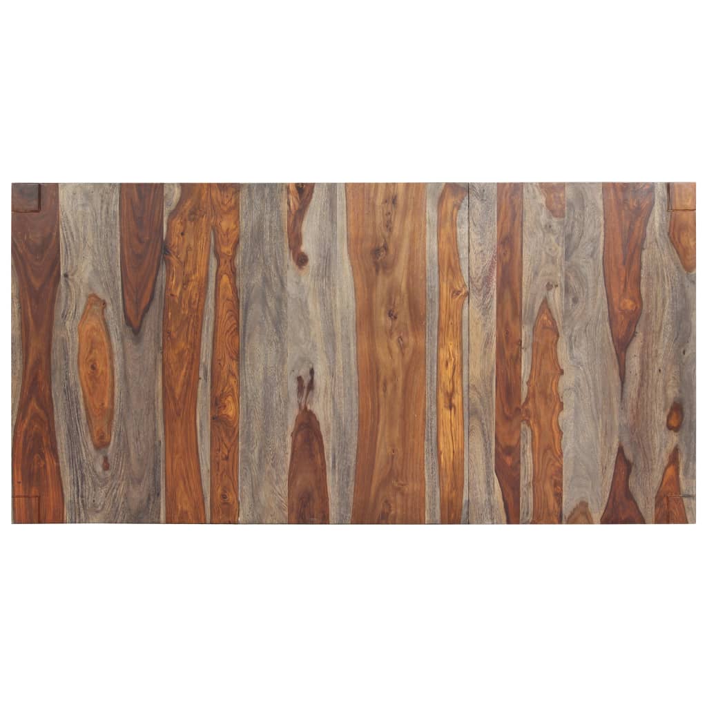 Mesa de jantar 180x90x76 cm madeira de acácia maciça cinzento
