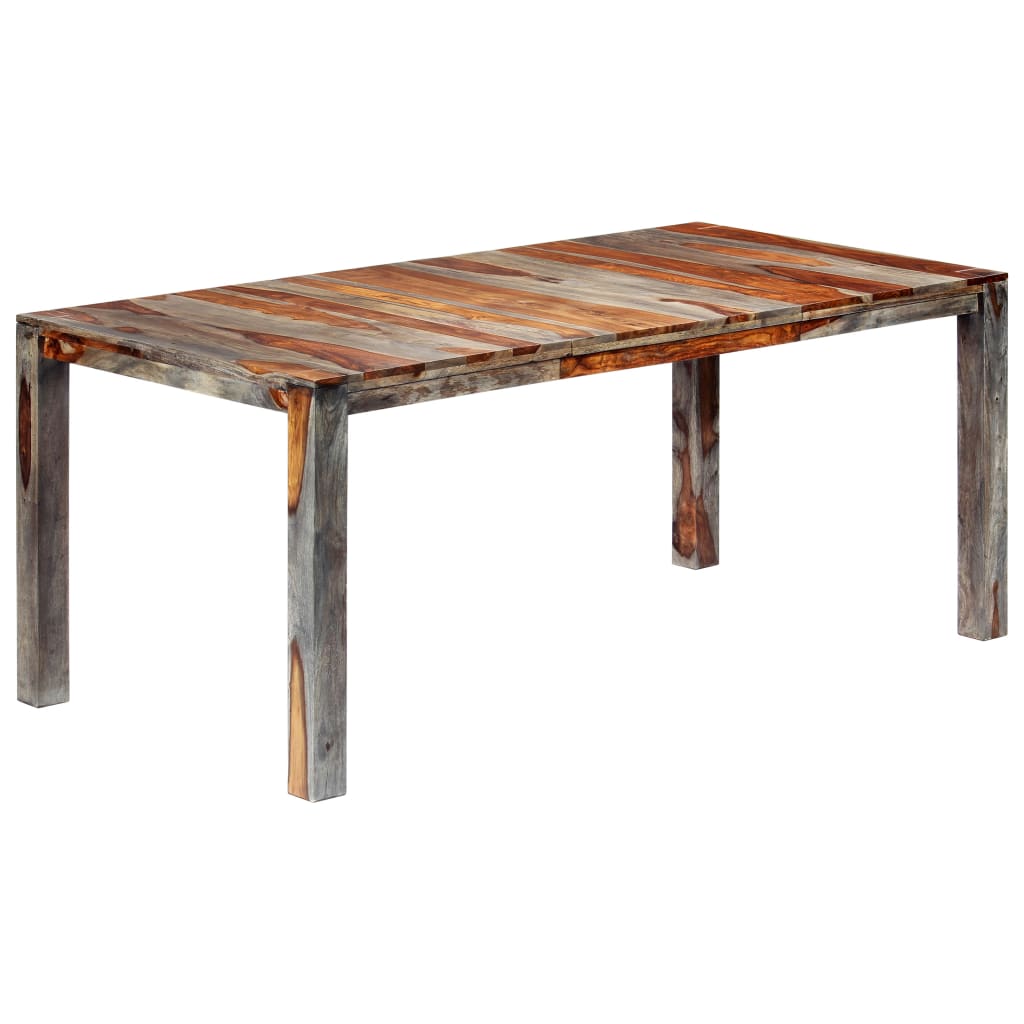 Mesa de jantar 180x90x76 cm madeira de acácia maciça cinzento