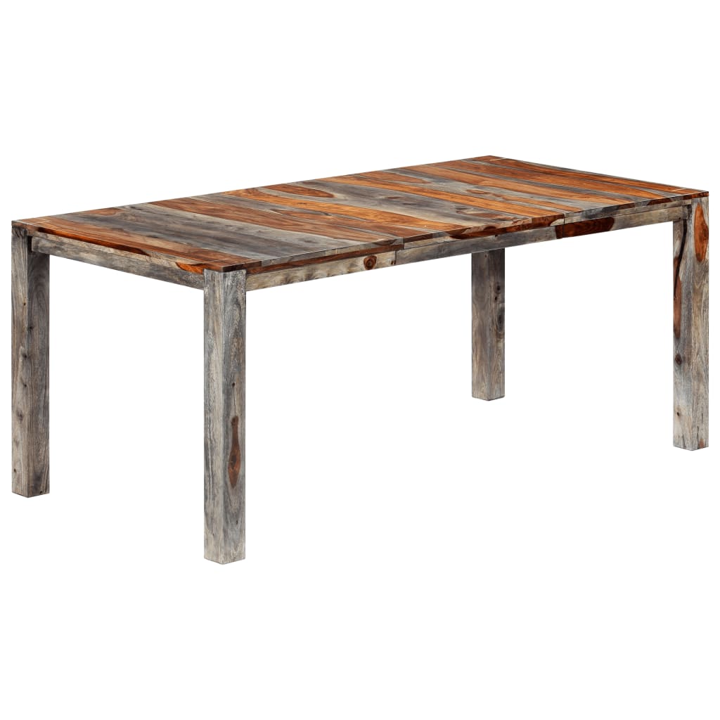 Mesa de jantar 180x90x76 cm madeira de acácia maciça cinzento