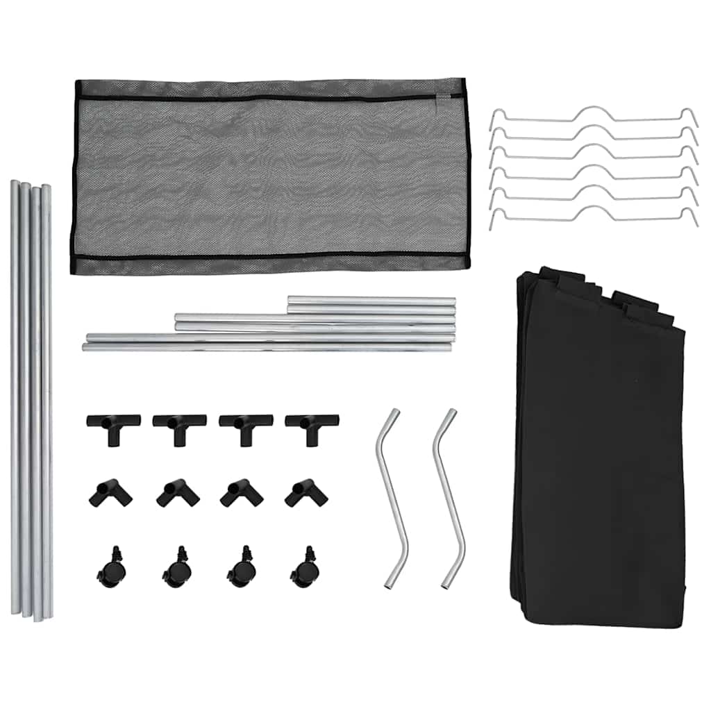 Separador de roupa suja com 3 sacos aço preto